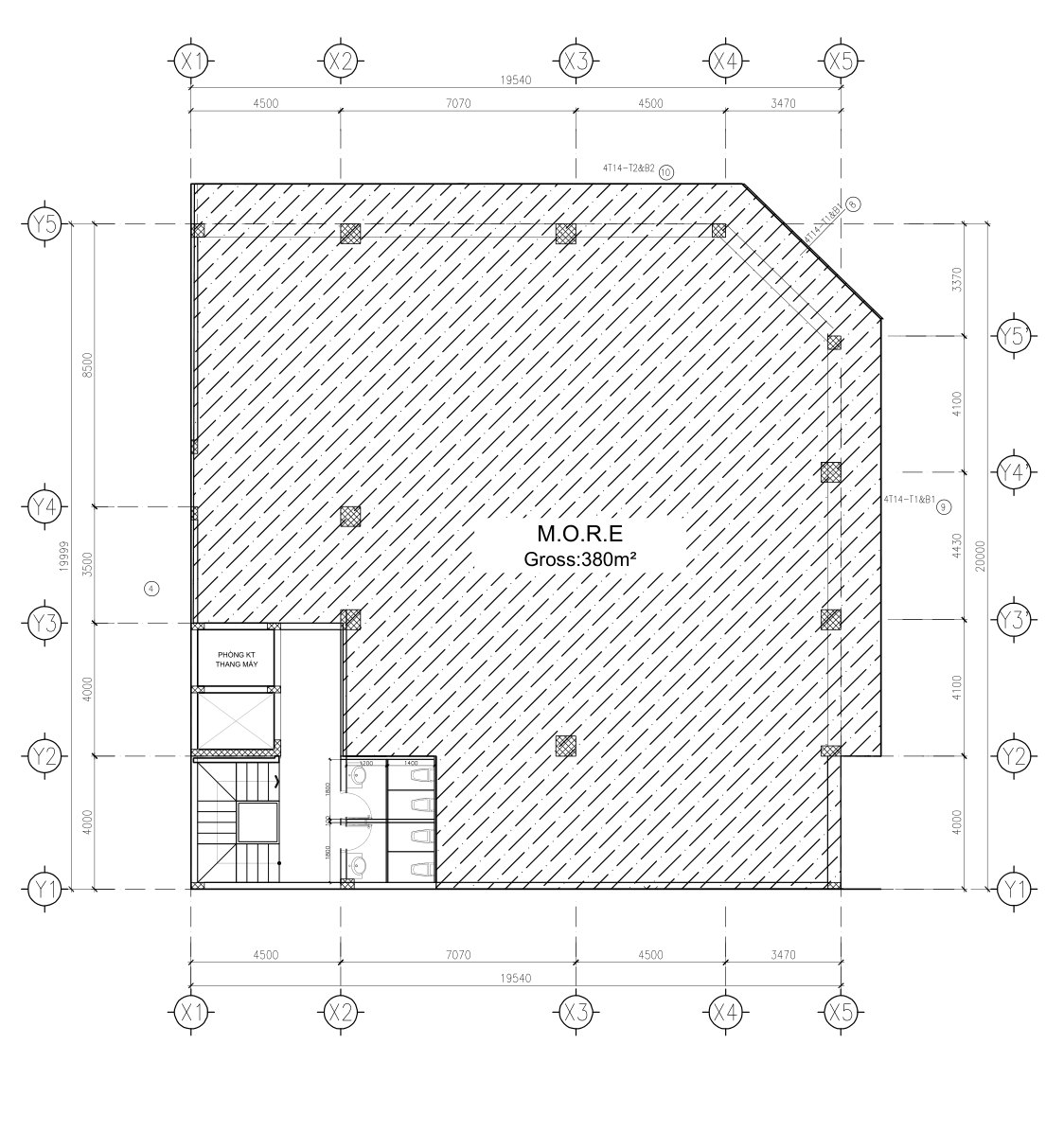 Mặt bằng hiện trạng lầu 2–3
